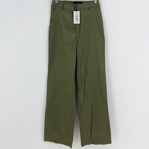 Cider Olive Green Wide Leg High Waisted Trousers Pants Womens XS New With Tags